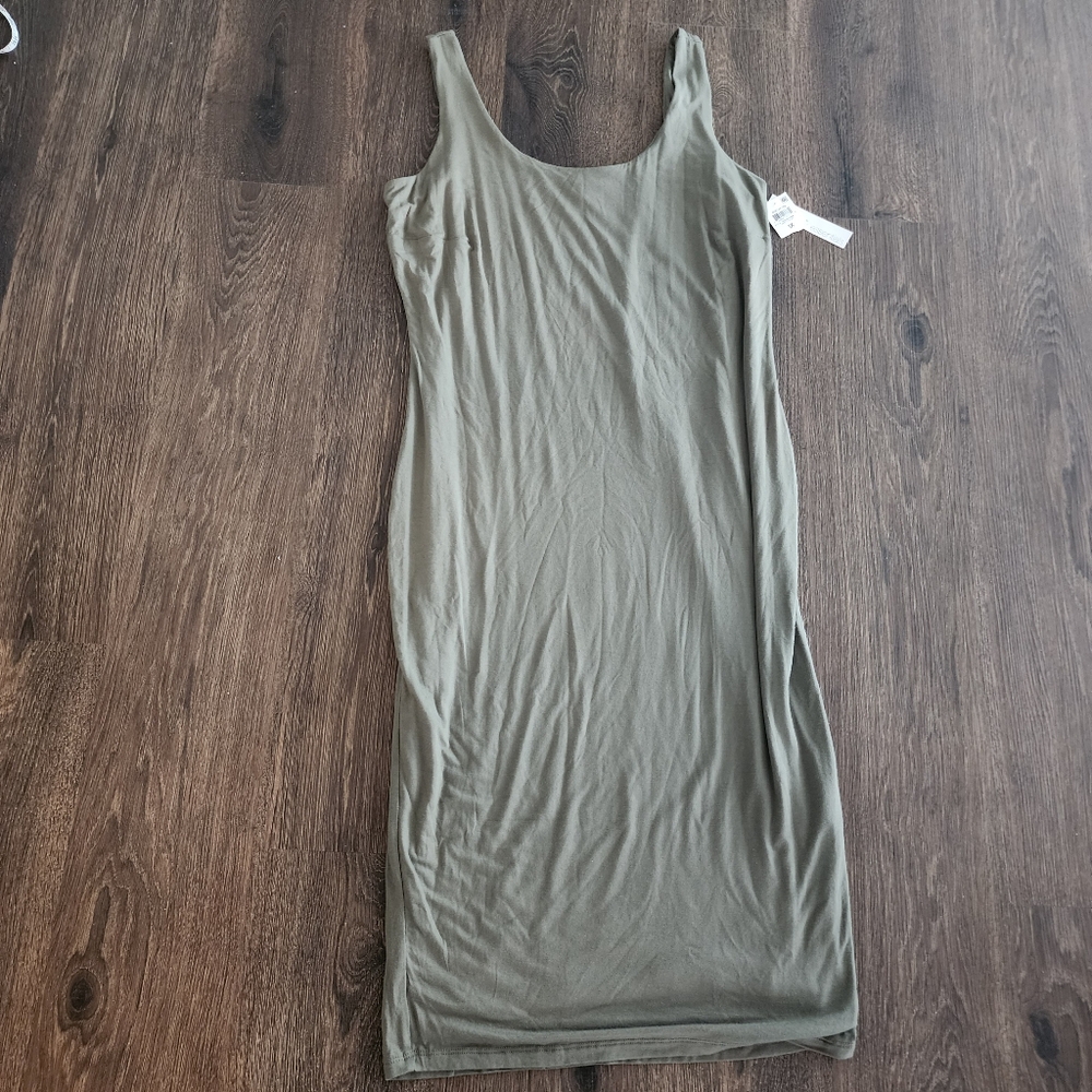 Dusty Olive Bodycon Tank Dress Size 1X by Bar III